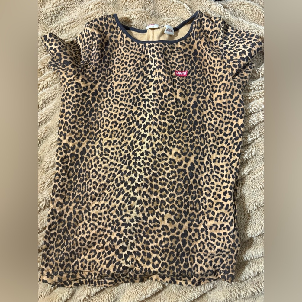 Levi's Tan and Black Leopard Print Kids Tee